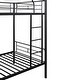 preview thumbnail 10 of 16, Black Twin over Twin Metal Bunk Bed with Fence & Ladder