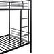preview thumbnail 10 of 16, Black Twin over Twin Metal Bunk Bed with Fence and Ladder for Kids