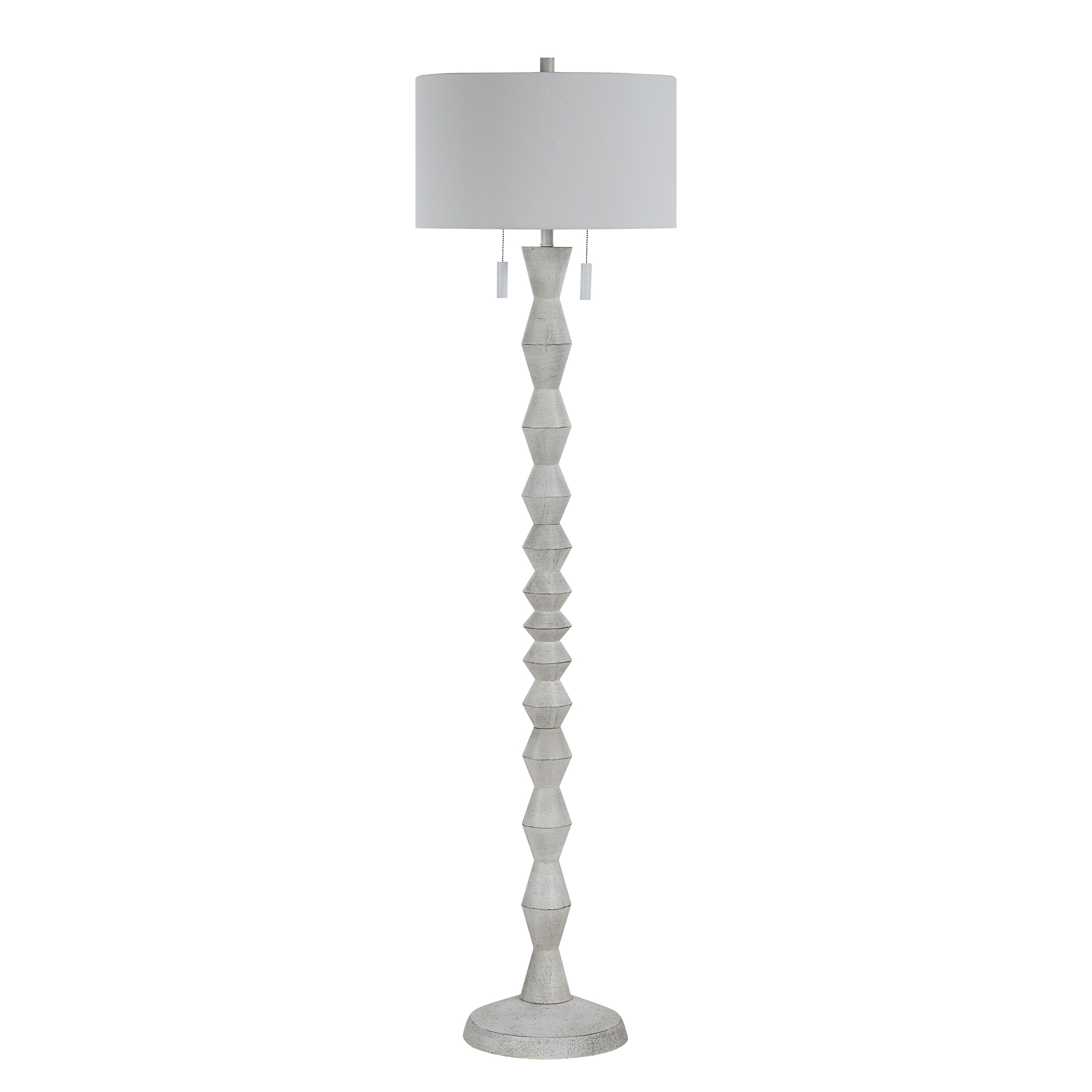 Everren Sorriso 75.0" Height Floor Lamps, White Wood Texture