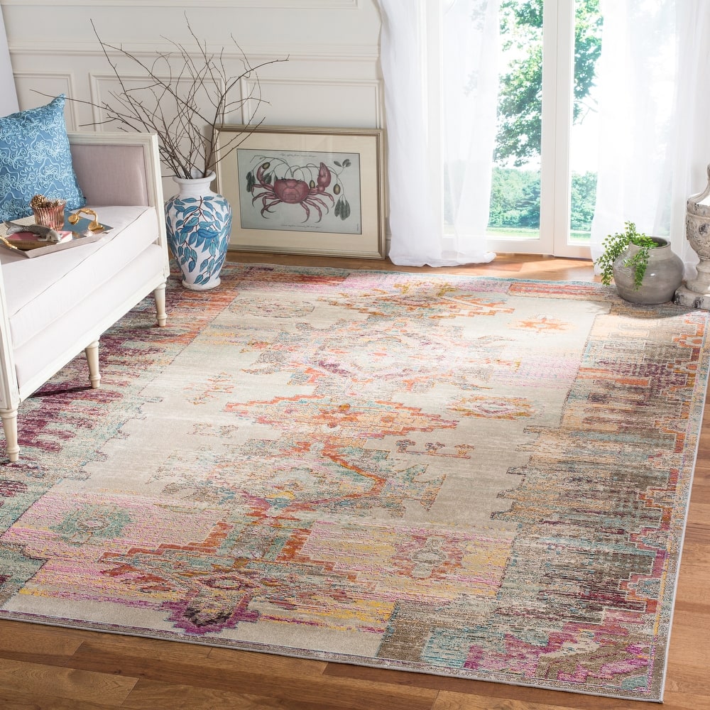 SAFAVIEH Crystal Zahariea Boho Distressed Rug