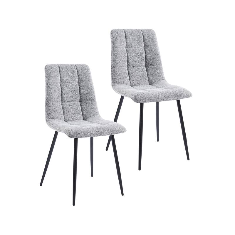 Porthos Home Tomas Fabric Dining Chairs with Steel Legs, Set of 2 - Grey