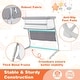 preview thumbnail 5 of 7, Gray Metal Fabric Mesh Baby Bassinet Bedside Sleeper with Adjustable Height and Storage Pockets - 37" x 27.5"