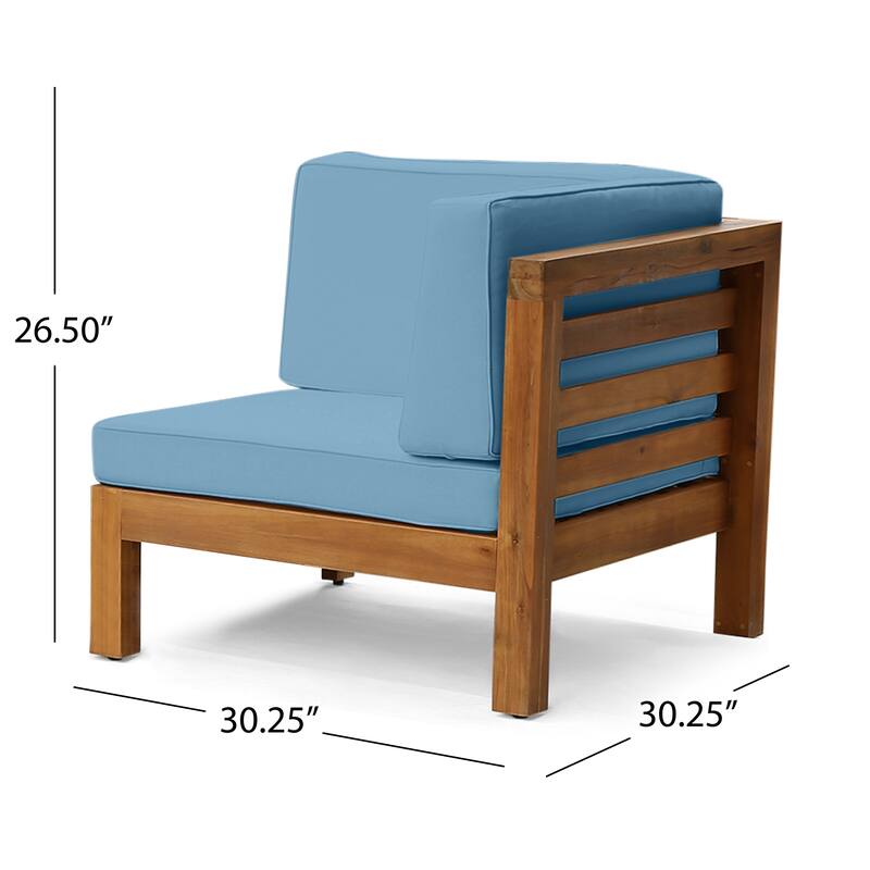 Malawi Outdoor 10-Piece U-Shaped Acacia Wood Sectional Sofa Set with Fire Pit by Christopher Knight Home