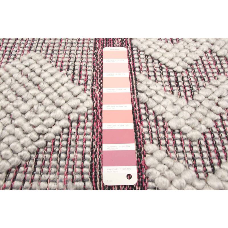 ECARPETGALLERY Braid weave Sienna Pink Wool Rug - 5'1 x 8'1