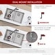 preview thumbnail 16 of 20, STYLISH 31 inch Stainless Steel 18G Double Bowl Dual Mount Kitchen Sink - Brushed Stainless Steel - 31" x 18" x 9"