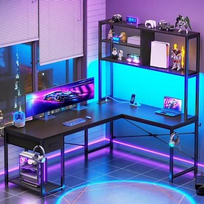 51.2" Reversible Small Corner Desk with Drawer L Shaped Gaming Desk