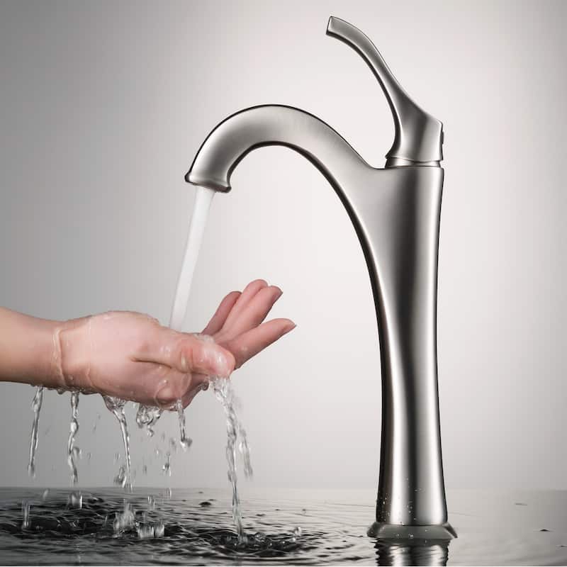 Kraus Arlo & Glass 16-1/2" Glass Vessel Bathroom Sink with 1.2 GPM