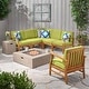 preview thumbnail 5 of 17, Illona Outdoor Acacia Sofa Set by Christopher Knight Home