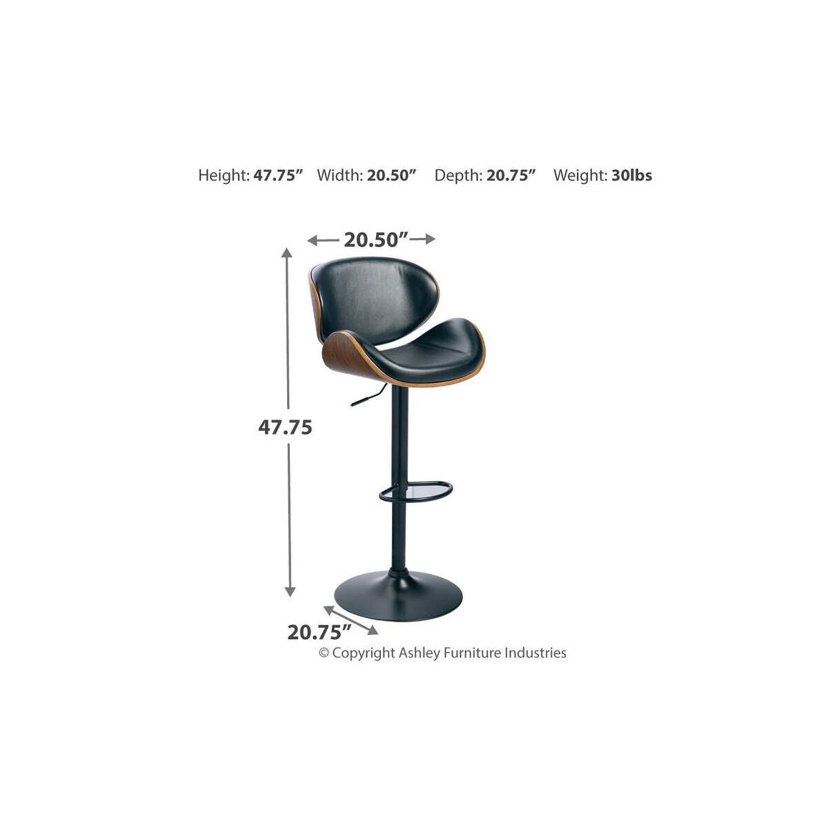 Strick & bolton harley adjustable matte black bar stool sale