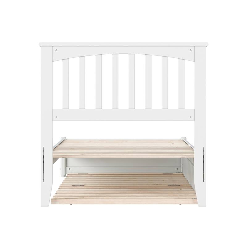 Everett Platform Bed with Panel Footboard and Twin Trundle