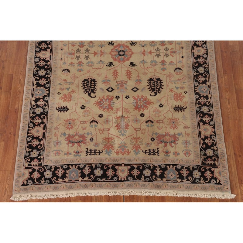 All-Over Ziegler Oriental Vintage Area Rug Handmade Wool Carpet - 5'8" x 8'7"