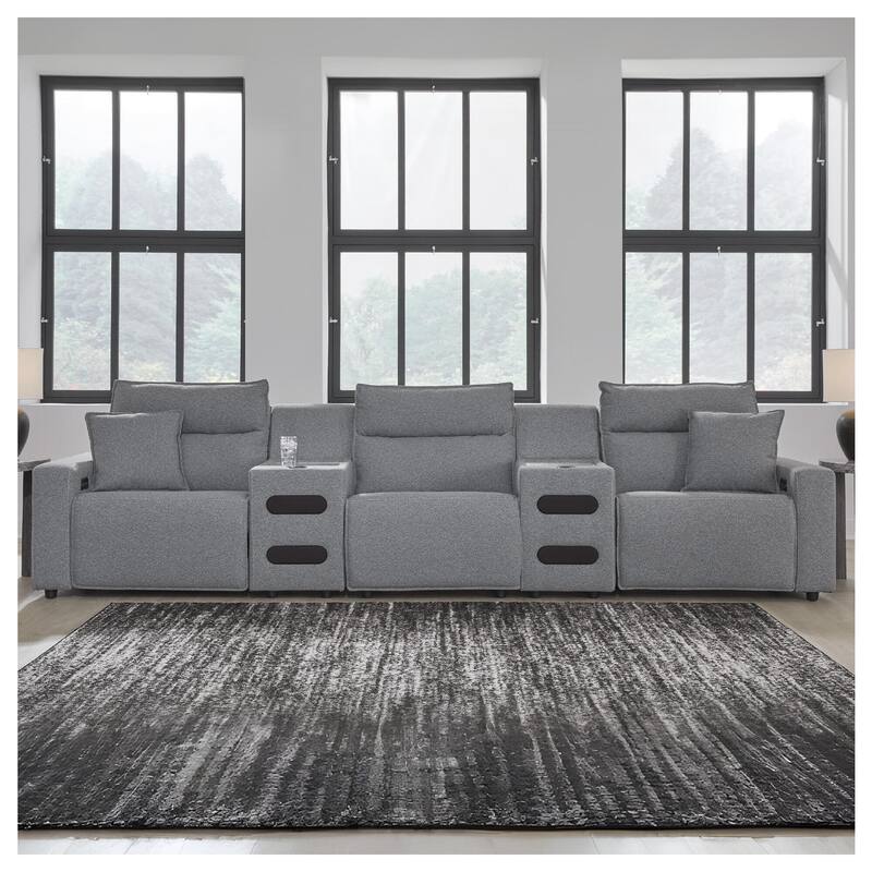 Signature Design by Ashley ModMax II Gray 5-Piece Power Reclining Sectional - 152"W x 41"D x 41"H - Grey - Symmetrical