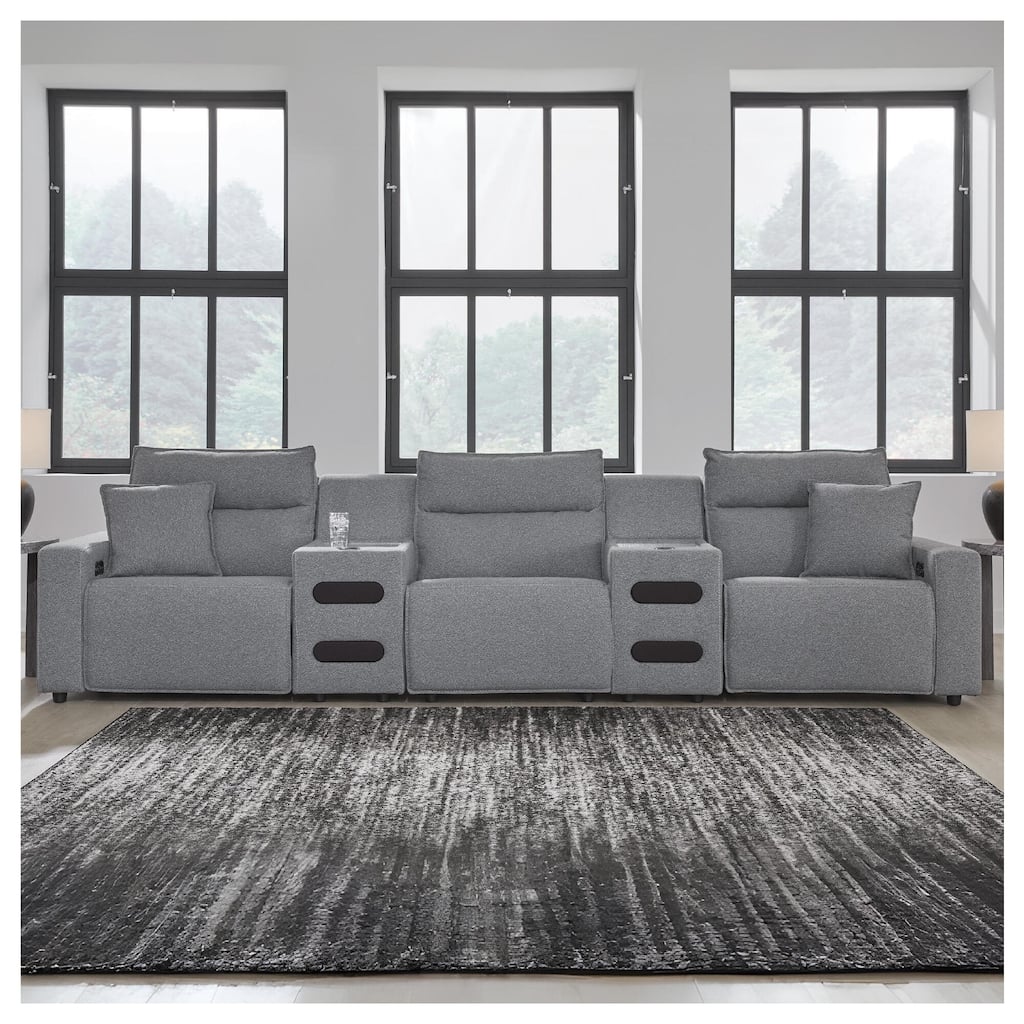 Signature Design by Ashley ModMax II Gray 5-Piece Power Reclining Sectional - 152"W x 41"D x 41"H