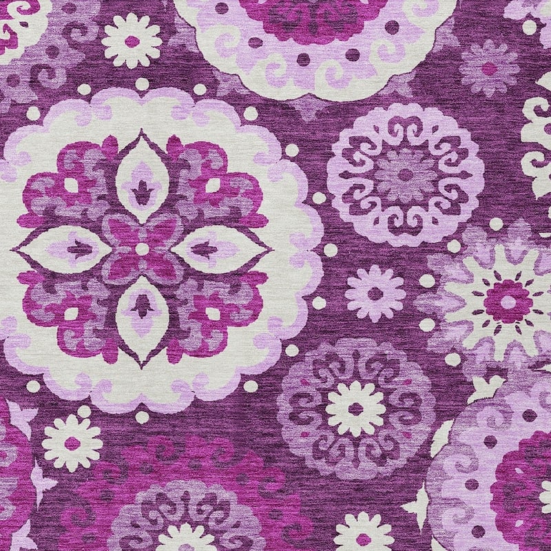 HomeRoots Floral Medallion Transitional Rectangle Outdoor Rug