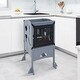 preview thumbnail 1 of 61, Kids Wooden Kitchen Step Stool with Safety Rails and Anti-Slip Mat, Kids Countertop Step Stools for Kids