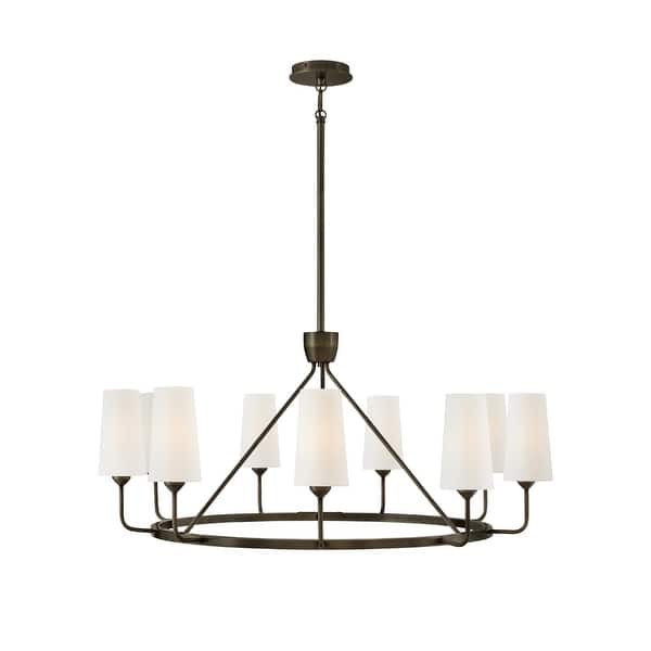 slide 1 of 1, Hinkley Lighting 45009 Lewis 9 Light 37" Wide Ring Chandelier Black Oxide