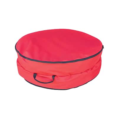 2 in 1 Red Zip Up Christmas Garland and Wreath Storage Bag - 36"
