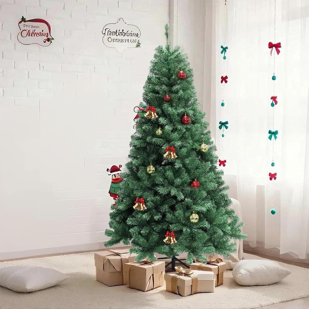 Artificial Christmas Tree, Hinged Artificial Pine, with Remote Control and Lights