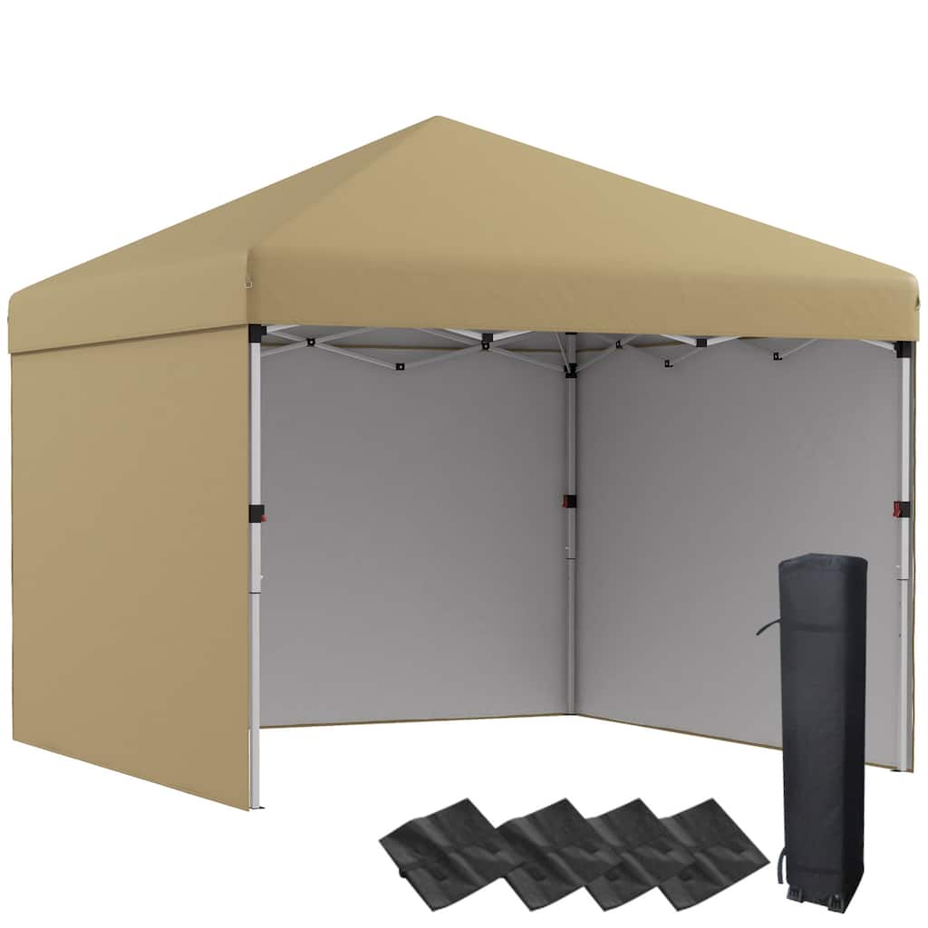 10x10ft Adjustable Height Pop-Up Canopy Tent with Sidewalls, Weight Bags, and Carry Bag for Outdoor Events