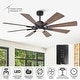 preview thumbnail 5 of 17, 60" Oil-Rubbed Bronze Large Windmill Ceiling Fan with 8 Reversible Blades, DC Motor and Remote Control - 60 Inches