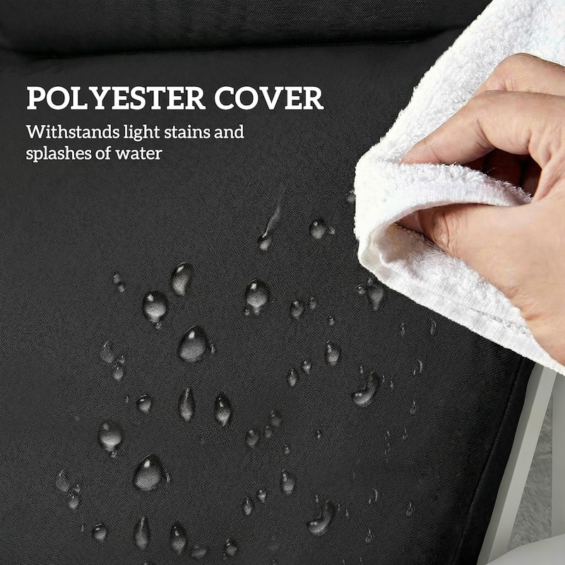 Outsunny Outdoor Chaise Lounge Cushions Set of 2, Chaise Lounge Cushions with 6 Ties, High-Density Foam