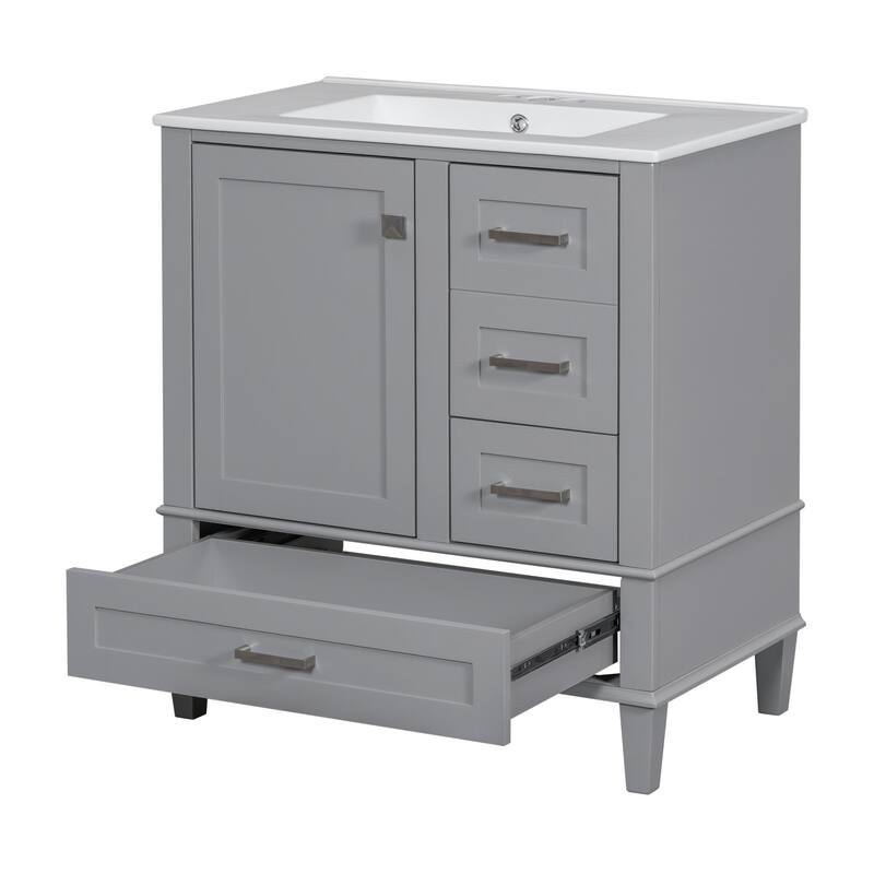 30" Modern Bathroom Vanity with Sink, Storage Cabinet