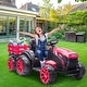 preview thumbnail 9 of 11, 12V Kids Ride On Tractor with Trailer, Battery Powered Electric Vehicles Toy Red
