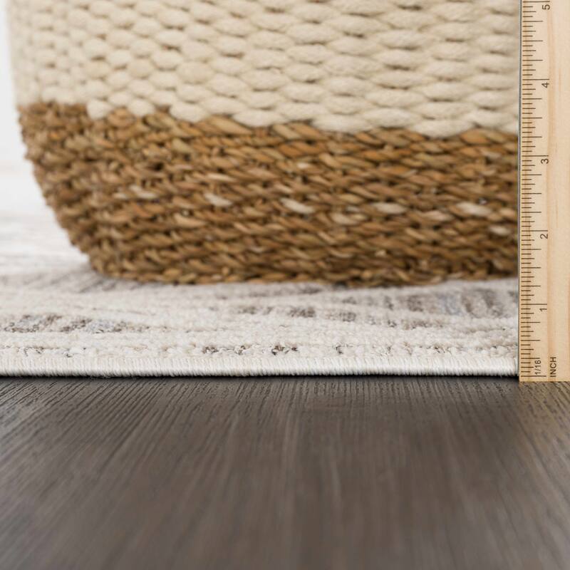 Hauteloom Magnolia Moroccan Trellis Farmhouse High Low Area Rug