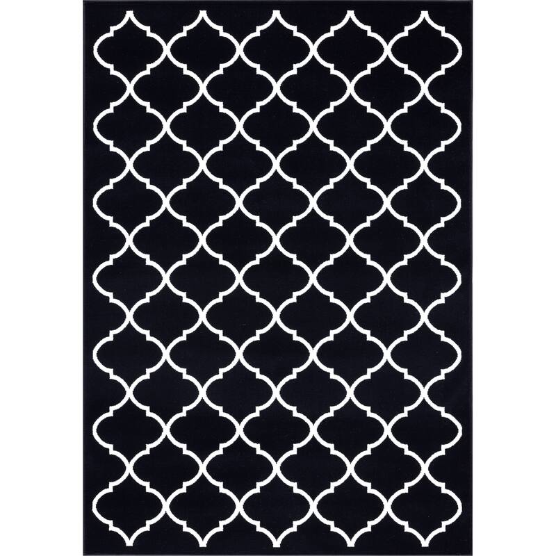 SUSSEXHOME Area Rugs Modern Desing for Living Room 2 x 3 Beige/White - 2' x 3' - Blue & White