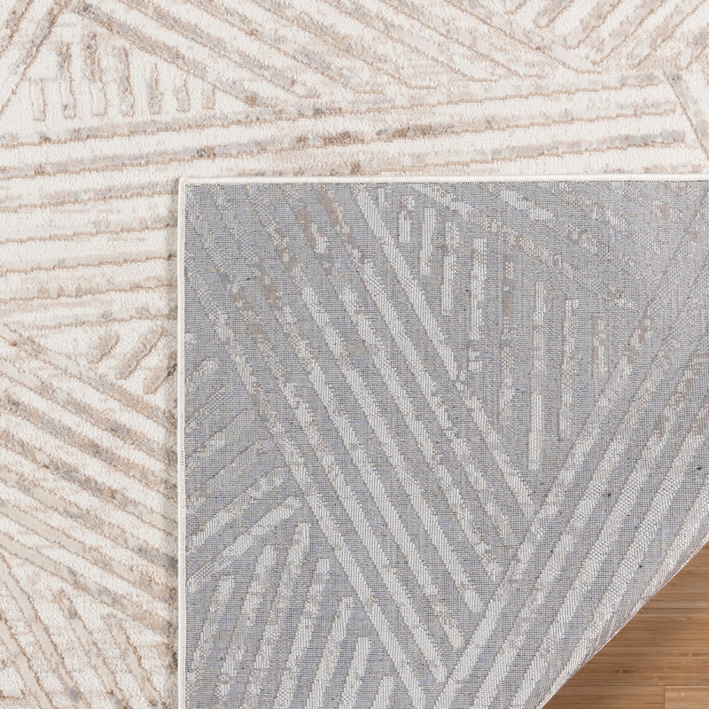 Gertmenian Arlo High Low Transitional Modern Gray Ivory Black Indoor Area Rug Collection