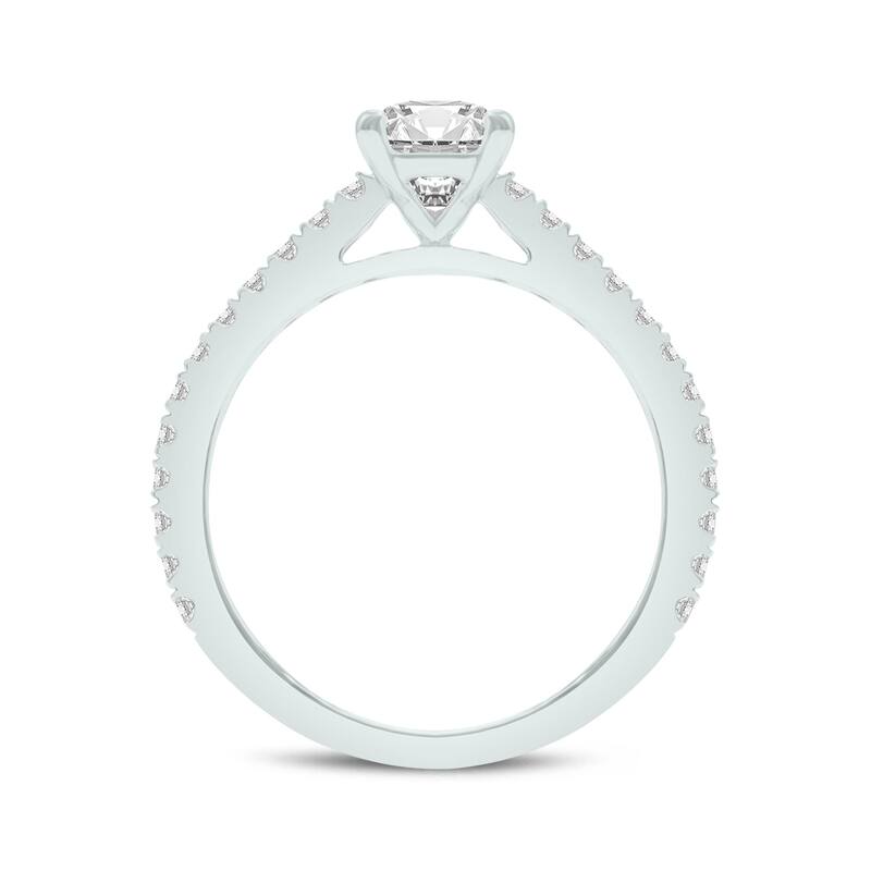Marquee 2.80 CTW Center Pear Shape Lab Grown Diamond Engagement Ring Set in 14Karat White Gold