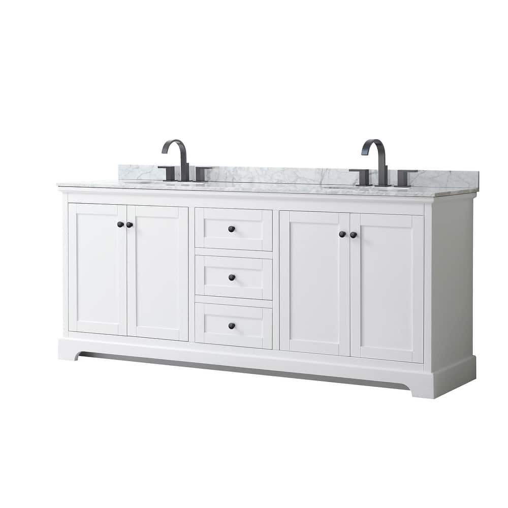 Wyndham Collection Avery 80" Free Standing Double Basin Vanity Set