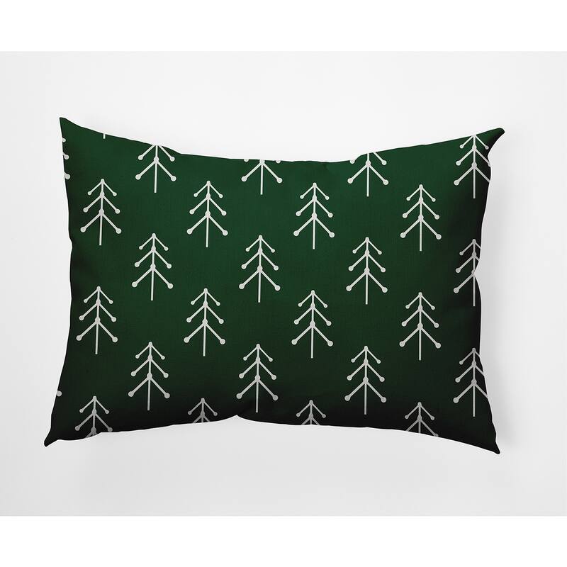 Patterned Trees Winter Soft Spun Polyester Decorative Throw Pillow - Specialty - Pine