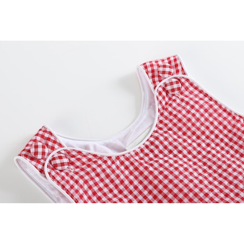 Classic Red Seersucker Bubble Romper