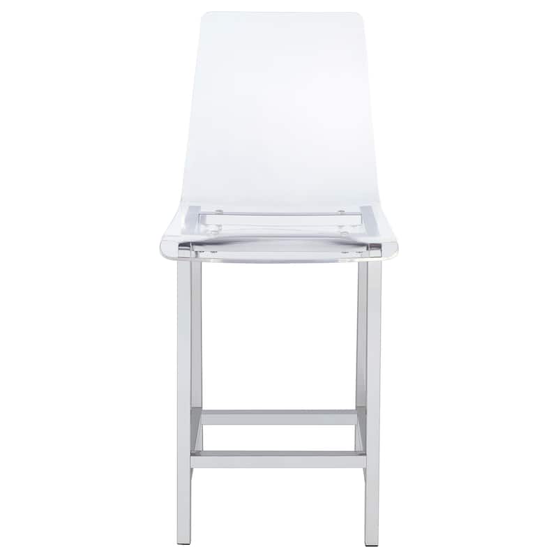 Juelia Clear Acrylic Counter Chair Chrome (Set of 2)
