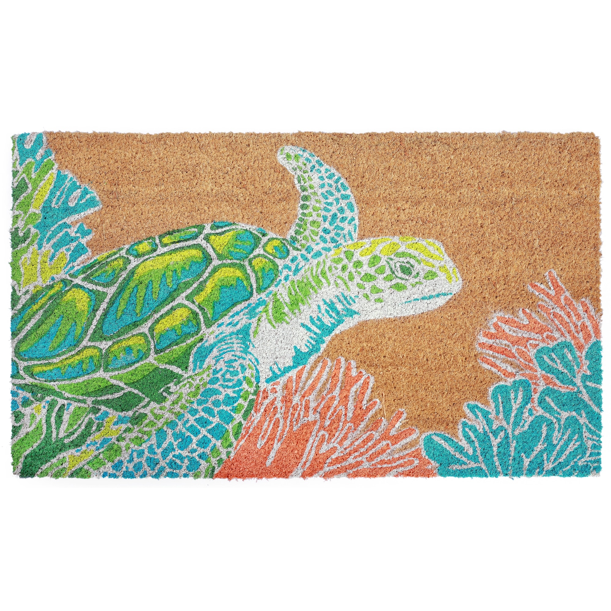 Lush Decor Sea Giant Coir Welcome Door Mat (1'6" x 2'6") - 1'6" x 2'6"