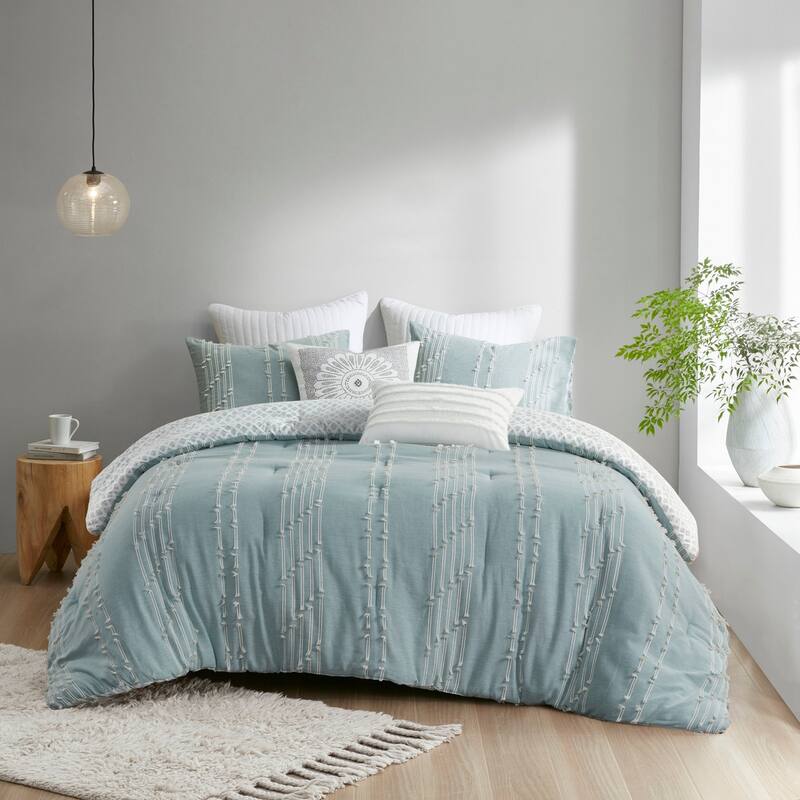 GDF Studio - Kara 3-Piece Cotton Jacquard Comforter Set