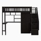 preview thumbnail 31 of 29, Twin Size Wood Loft Bed with Bookshelf, Drawers, Desk and Wardrobe