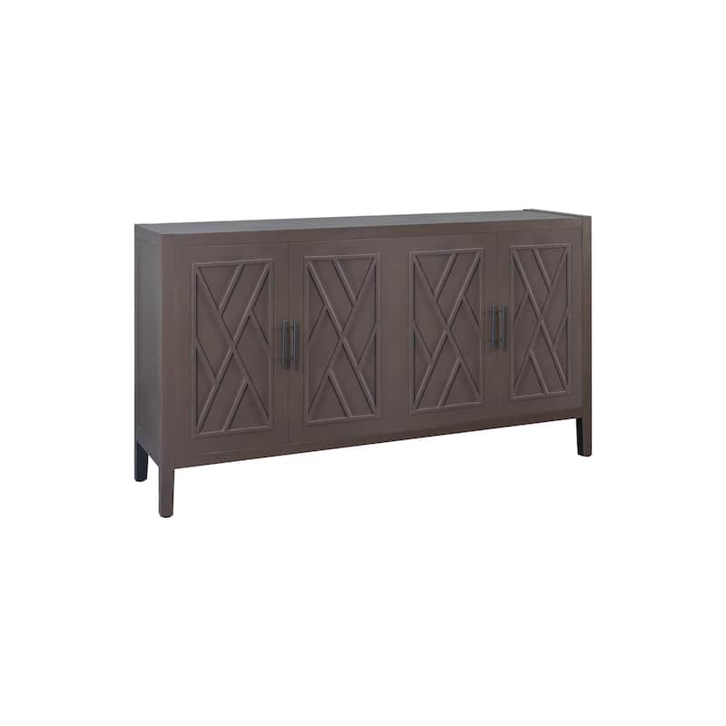 4 Door Wooden Twill Sideboard American Country Vintage Cabinet