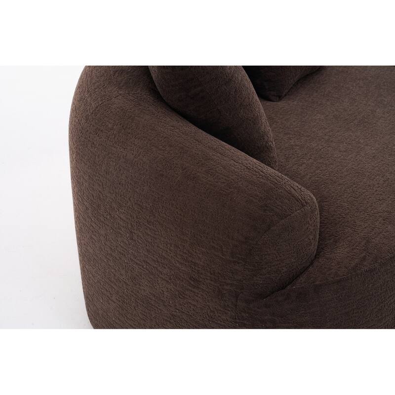 Curved Loveseat White Full Compression Sponge Sofa
