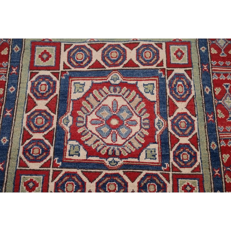 Kazak Foyer Rug Hand-Knotted Oriental Wool Carpet - 3'2" x 5'5"