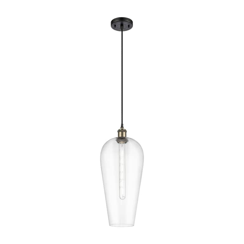 Innovations Lighting Endless Possibilities Ballston - Chelsea - 1 Light 8" Cord Hung Mini Pendant - Clear/Black Antique Brass