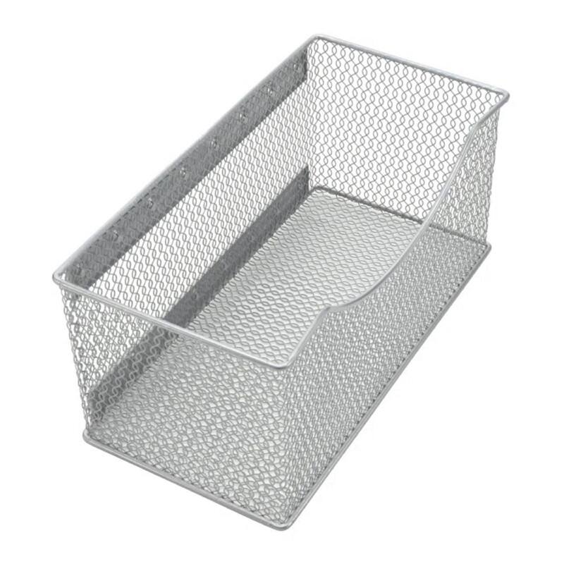 Ybm Home Wire Mesh Magnetic Storage Basket, Trash Caddy, Office Supply Organizer Silver 11 in. L x 5.5 in. W x 5 in. H 4 Pack