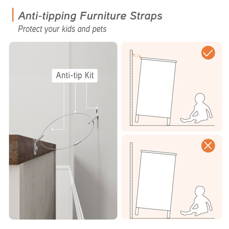 WAMPAT 3 Drawer Dresser for Bedroom, Dresser with Wide Chest, 31.5" White