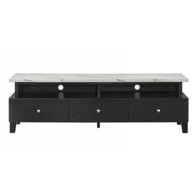 Stylish Faux Marble TV Stand for Living Room, Enhancing Entertainment Experience