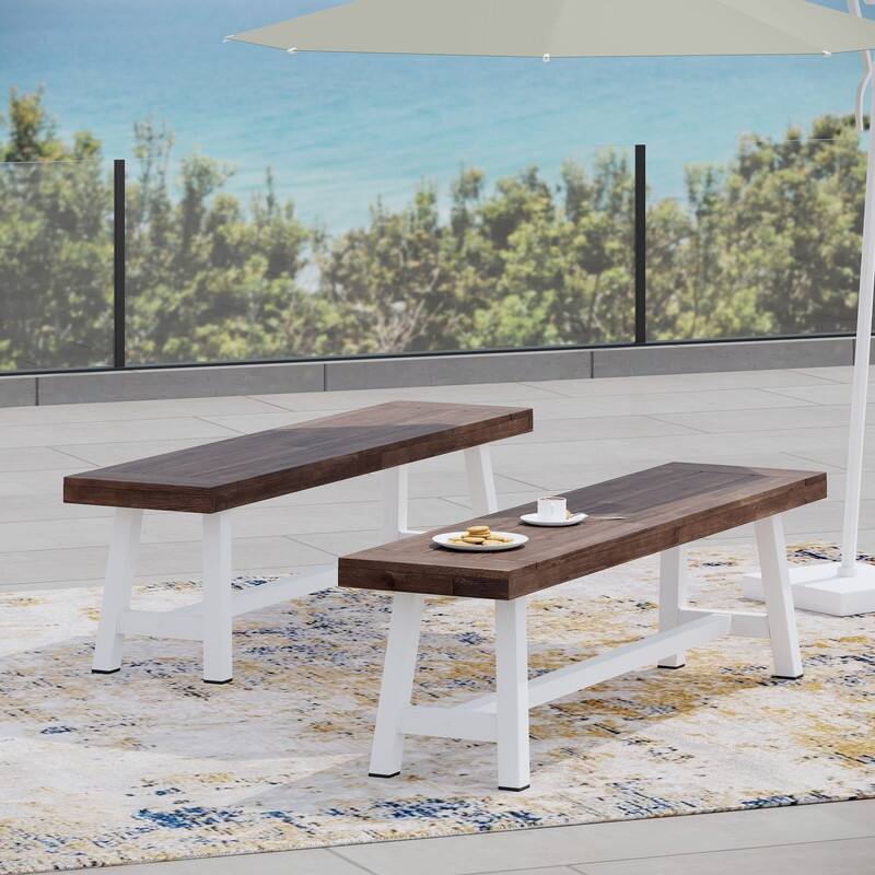 2-Piece Outdoor Bench Set