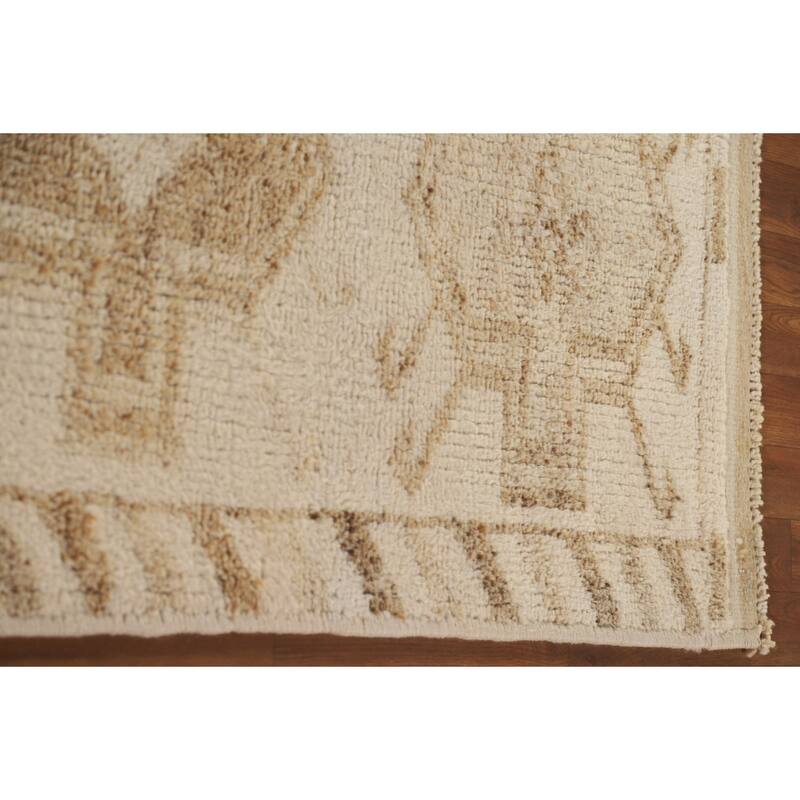 Anatolian Turkish Runner Rug Hallway Handmade Beige Wool Carpet - 2'10"x 12'7"