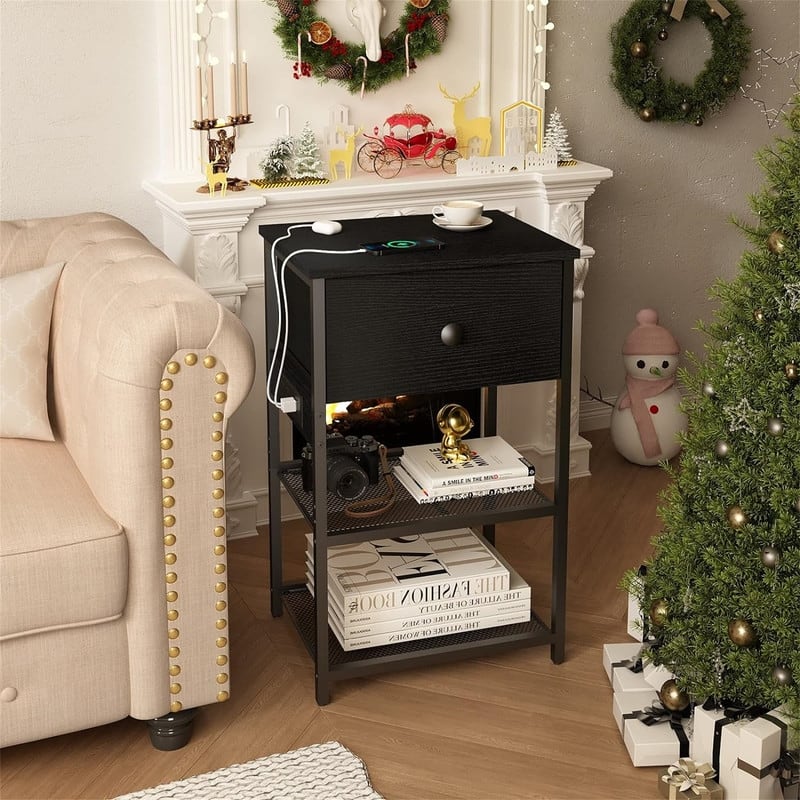 set of 2 with Charging Station - 17.5"D x 7.2"W x 13.5"H