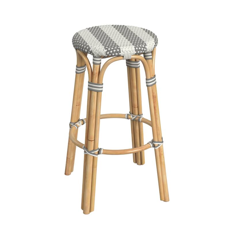 Tobias Rattan Round Bar Stool