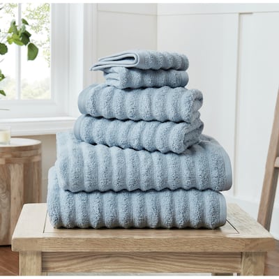 Christian Siriano NY Textured Zero Twist 6 Piece Towel Set